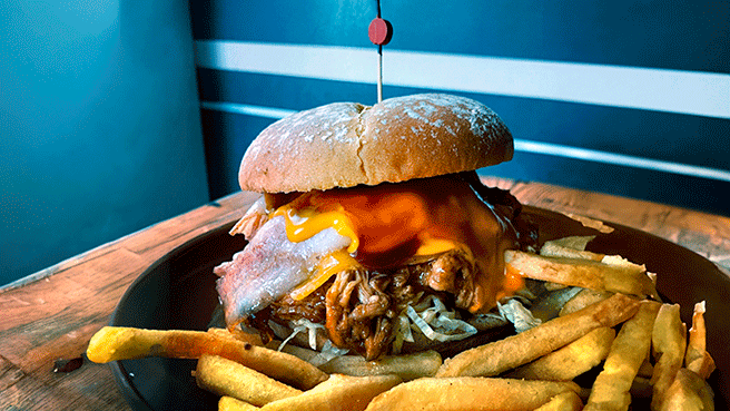 Menú completo de hamburguesa para dos