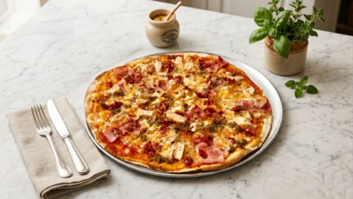 Menú de pizza para dos